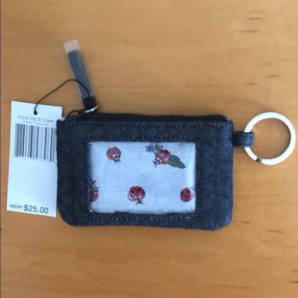 Vera Bradley Iconic Zip ID Case Denim & Lanyard - Picture 2 of 4